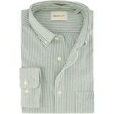 Gant - Regular Fit Classic Banker Stripe Oxford Overhemd - Groen - Katoen