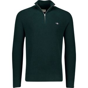 Gant - Trui - Groen - Katoen/Merinowol - Half Zip
