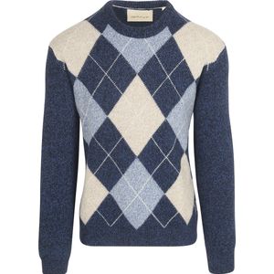 GANT - Argyle C-hals - Gebreide Trui - Evening Blue