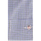 Gant - Regular Poplin Micro Gingham - Overhemd - Blauw - 100% Katoen