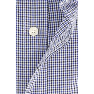 Gant - Regular Poplin Micro Gingham - Overhemd - Blauw - 100% Katoen