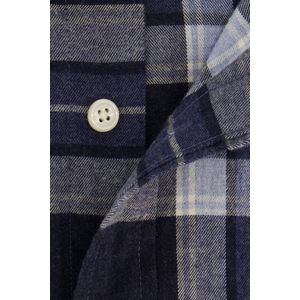 Gant - Casual Overhemd - Donkerblauw - Geruit - Flanel