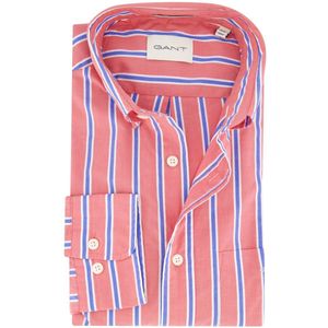 Gant - Overhemd - Rood Gestreept - 100% Katoen - Lange Mouwen