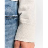 Gantvoor vrouwen. 4805303 Sweater met contrasterende V-hals (XS), Beige, Casual, Polyamide