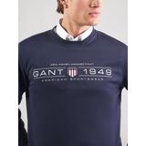 GANT - Graphic Sweatshirt - Avondblauw - Ronde Hals - Relaxed Pasvorm