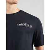 Gantvoor mannen. 2044017 Grafisch T-shirt zwart (XS), Casual, Katoen, Korte mouwen