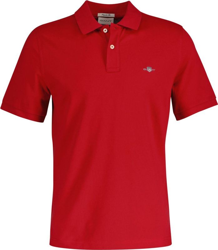 Gantvoor mannen. 2210 Piqué polo Regular Fit Shield groen (S), Casual, Katoen, Korte mouwen