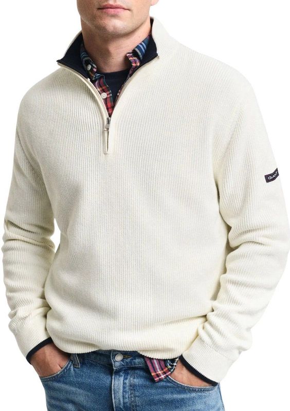 Gant - Trui - Donkerblauw - 100% Katoen - Normale Fit