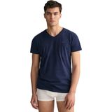 Gant - V-Neck T-Shirt - 2-Pack - Navy/White - Katoen