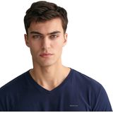 Gant - V-Neck T-Shirt - 2-Pack - Navy/White - Katoen