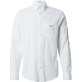 Gant - Overhemd - Wit - Linnen/Katoen - Lange Mouw
