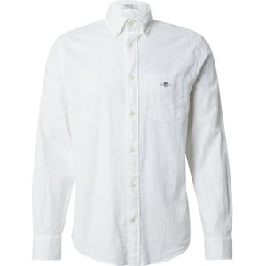 Gant - Overhemd - Wit - Linnen/Katoen - Lange Mouw