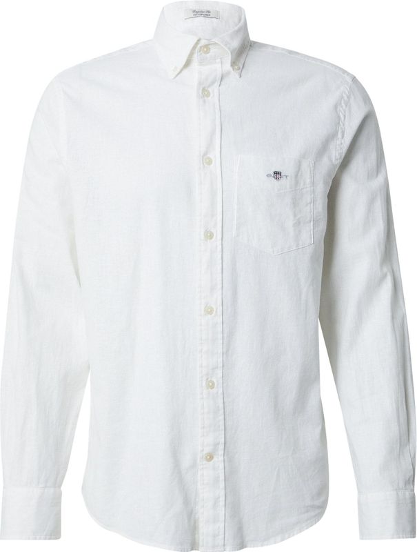 Gant - Overhemd - Wit - Linnen/Katoen - Lange Mouw
