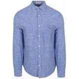 Gant - Casual Hemd - Blauw - Katoen-Linnen Mix