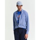 Gant - Casual Hemd - Blauw - Katoen-Linnen Mix