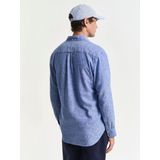 Gant - Casual Hemd - Blauw - Katoen-Linnen Mix