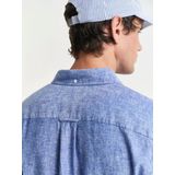 Gant - Casual Hemd - Blauw - Katoen-Linnen Mix