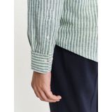 GANT Linnen Overhemd lichtgroen, Gestreept