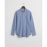 Gant - Overhemd - Blauw Gestreept - Katoen/Linnen