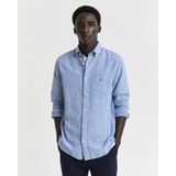Gant - Overhemd - Blauw Gestreept - Katoen/Linnen