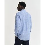 Gant - Overhemd - Blauw Gestreept - Katoen/Linnen