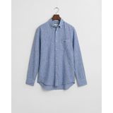 Gant - Overhemd - Blauw Gestreept - Katoen/Linnen