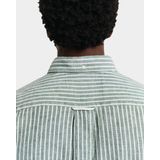 Gant Casual hemd korte mouw Groen REG COTTON LINEN STRIPE SS SH 3250039/318