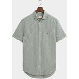 Gant Casual Hemd Korte Mouw Groen Reg Cotton Linen Stripe