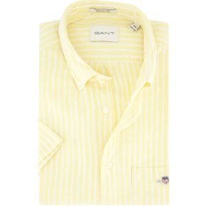 GANT - Reg Cotton Linen Stripe - T-shirt - Banana Yellow