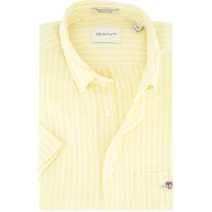 GANT - Reg Cotton Linen Stripe - T-shirt - Banana Yellow