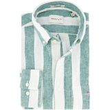 Gant - Overhemd - Groen - Katoen/Linnen - Lange Mouw