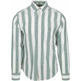 Gant - Overhemd - Groen - Katoen/Linnen - Lange Mouw