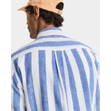Gant - Casual Overhemd - Blauw - 55% Linnen 45% Katoen