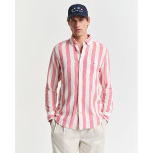 GANT Chemise Reg Cotton Linen Bold Stripe pour homme, rouge, 3XL