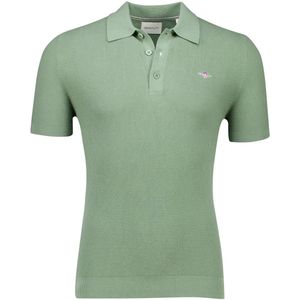 Gant - Polo - Groen - Katoen - Korte Mouwen