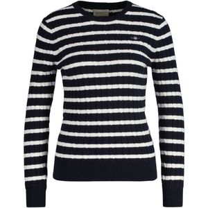 Gant Sweater "Strickpullover STRETCH COTTON CABLE STRIPE C-NECK"
