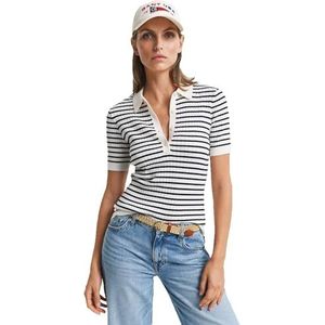 Trui - Gestreept - Gebreid - Katoen - Polokraag - Halve Mouw