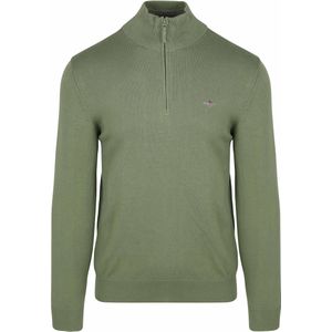 GANT - Classic Cotton Half Zip - Sweater - Kalamata Green - Katoen 100%