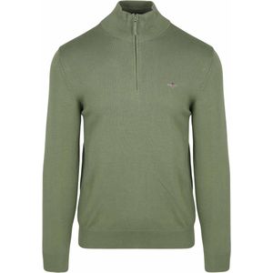 GANT - Classic Cotton Half Zip - Sweater - Kalamata Green - Katoen 100%