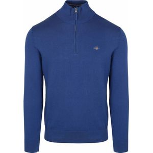 Gant - Trui - Effen Blauw - Katoen - Normale Fit