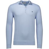 Gant - 8030564 Half Rits Trui - Katoen - Blauw