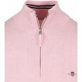GANT - Classic Cotton Half Zip - Trui - Lichtroze Melange - Katoen 100%