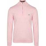 GANT - Classic Cotton Half Zip - Trui - Lichtroze Melange - Katoen 100%