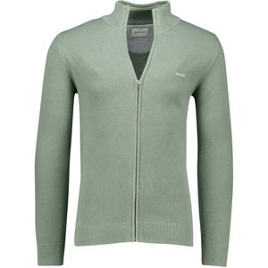 GANT KATOEN PIQUE ZIP CARDIGAN, Kalamata Green, 4XL