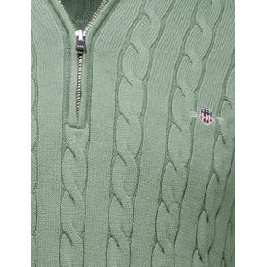 Gant - Gebreide Trui - Groen - 100% Katoen - Normale Fit