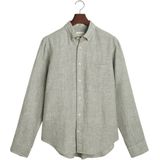 Gant, Heren, Overhemden, Groen, Maat: S Linnen,