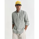 Gant, Heren, Overhemden, Groen, Maat: S Linnen,