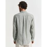 Gant, Heren, Overhemden, Groen, Maat: S Linnen,