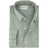 Gant, Heren, Overhemden, Groen, Maat: S Linnen,