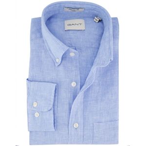 Gant overhemd lichtblauw linnen regular fit